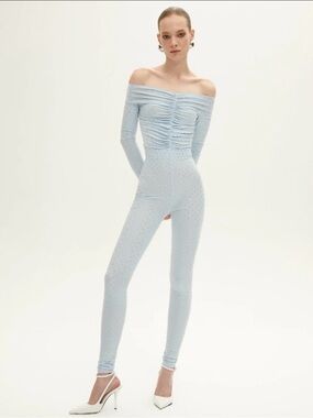 The New Arrivals By Ilkyaz Ozel Barbara Jumpsuit L’Aqua Brilliant Rhinestone